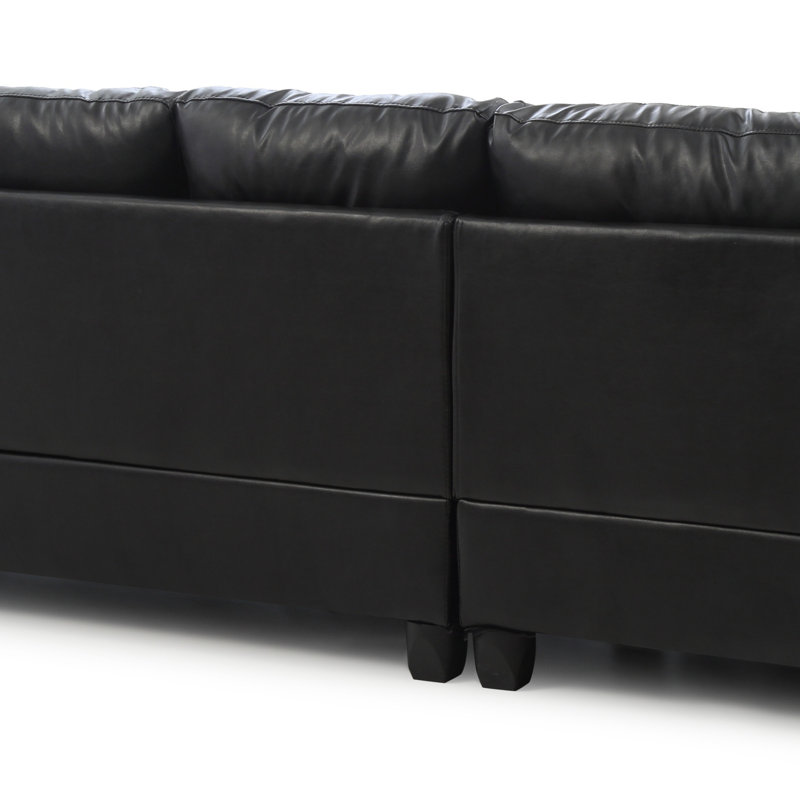 Canapé modulaire moderne pour le salon, Similicuir noir