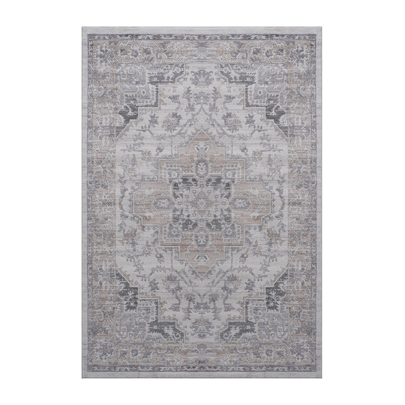 2X3 Ivory / Beige / Oriental Doormat Rug, Rectangle 2' x 3'