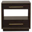 Ensemble de chambre à coucher 4 pièces, lit moderne de style Mid-Century, une table de chevet, une commode et un miroir de commode-130033254-130033251-130033252