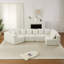 Canapé modulaire à assise profonde en L de 151,6 pouces avec canapé modulaire en chenille et siège inclinable incurvé de 11,6 pouces sans assemblage requis-503589190