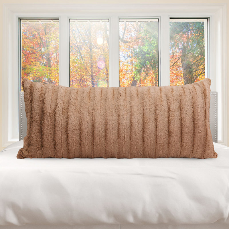 Faux Fur Throw Pillow, Sand