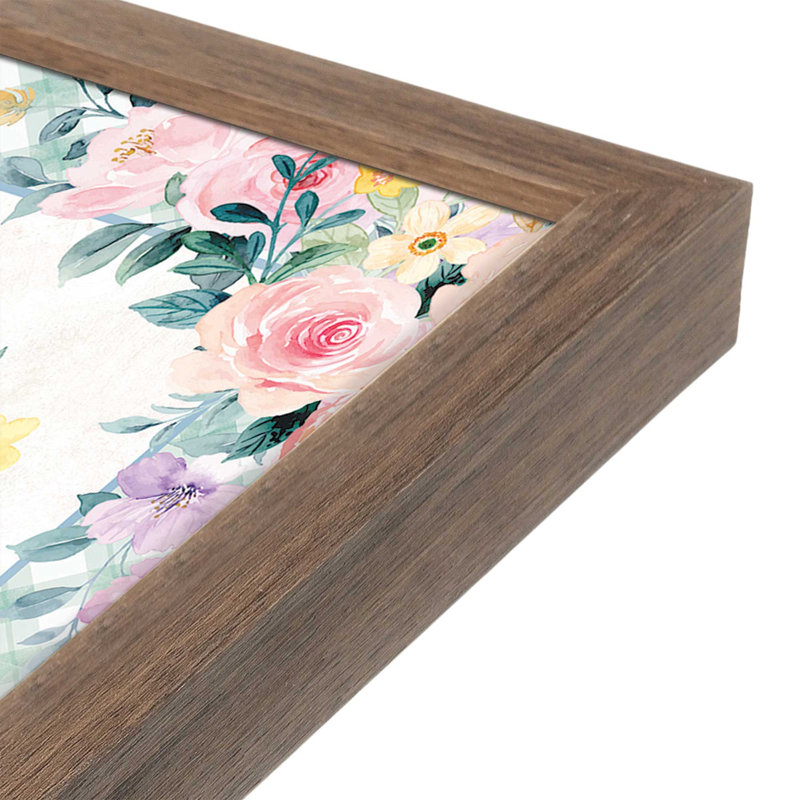 «In the Kitchen Floral Passander» par Nicole DeCamp, reproduction d'art, L 18 po x H 24 po, Brun, Impression encadrée