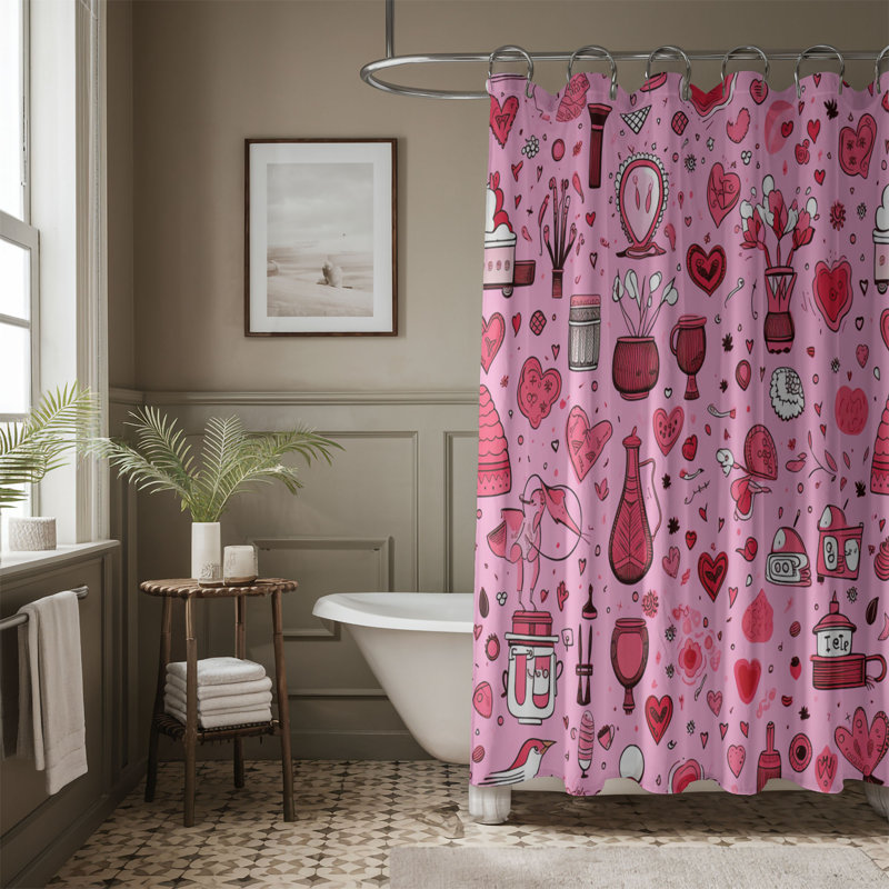 Rideau de douche 1 pièce Passion Rhythm, H 74 po x l 71 po