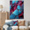 Bleu et mauve sans soudure Marble River II - Art mural abstrait