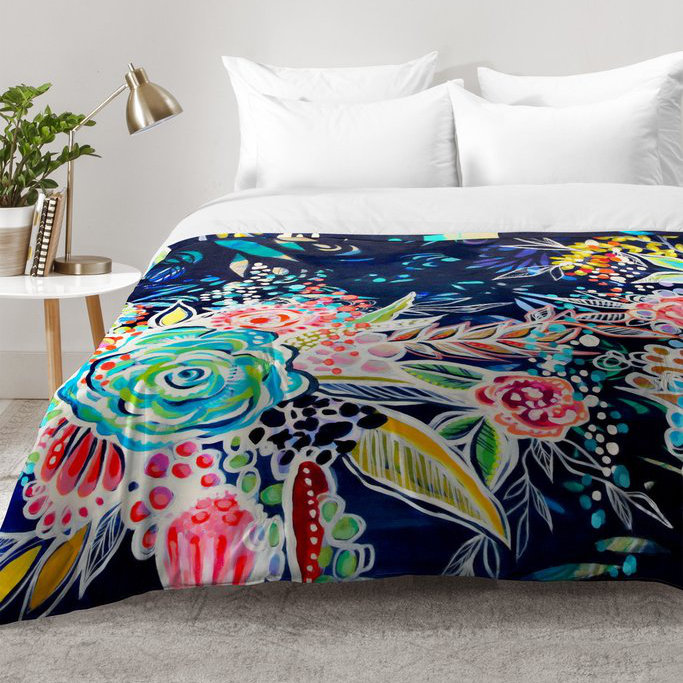 Stephanie Corfee Modern & Contemporary Polyester Floral Comforter, King Comforter + 2 Standard Shams