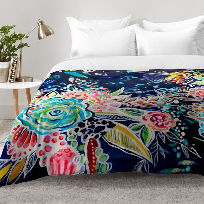 Stephanie Corfee Polyester Floral Comforter Set, Full/Queen Comforter + 2 Standard Shams