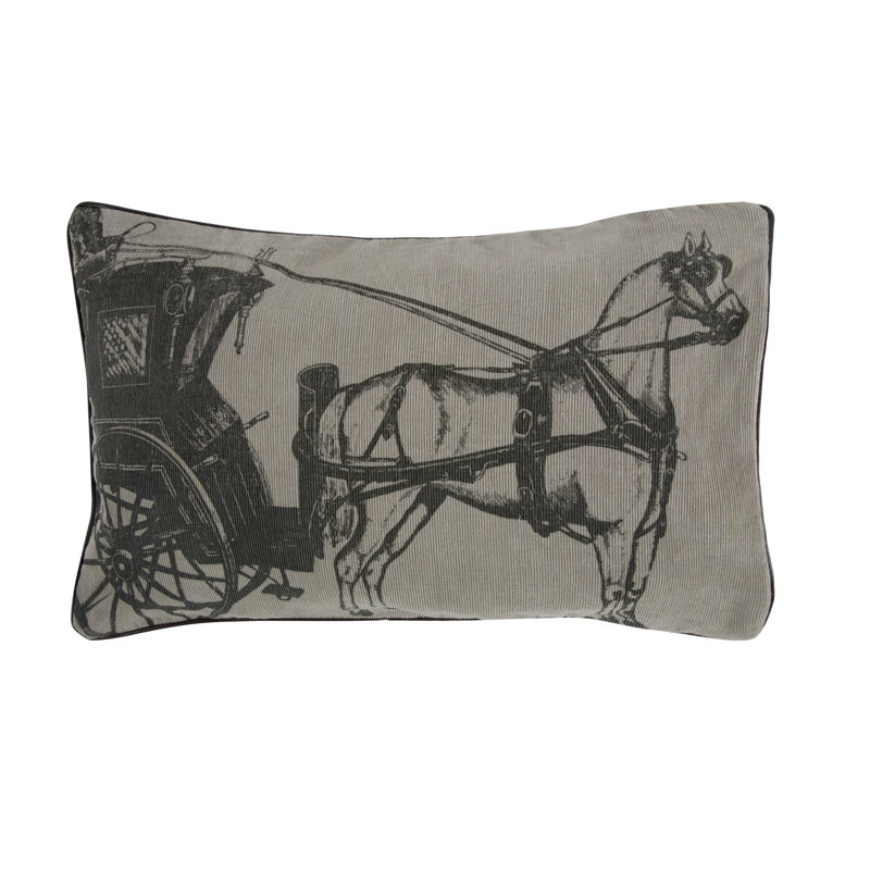 Equestrian Carriage Rectangular Cotton Pillow Cover