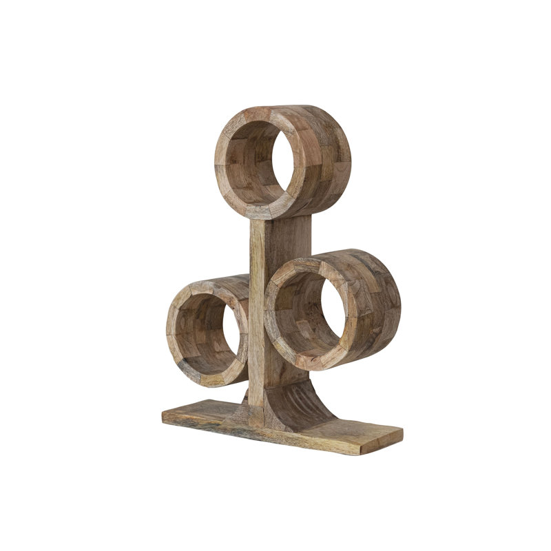 Mango Wood Circular Wine Rack