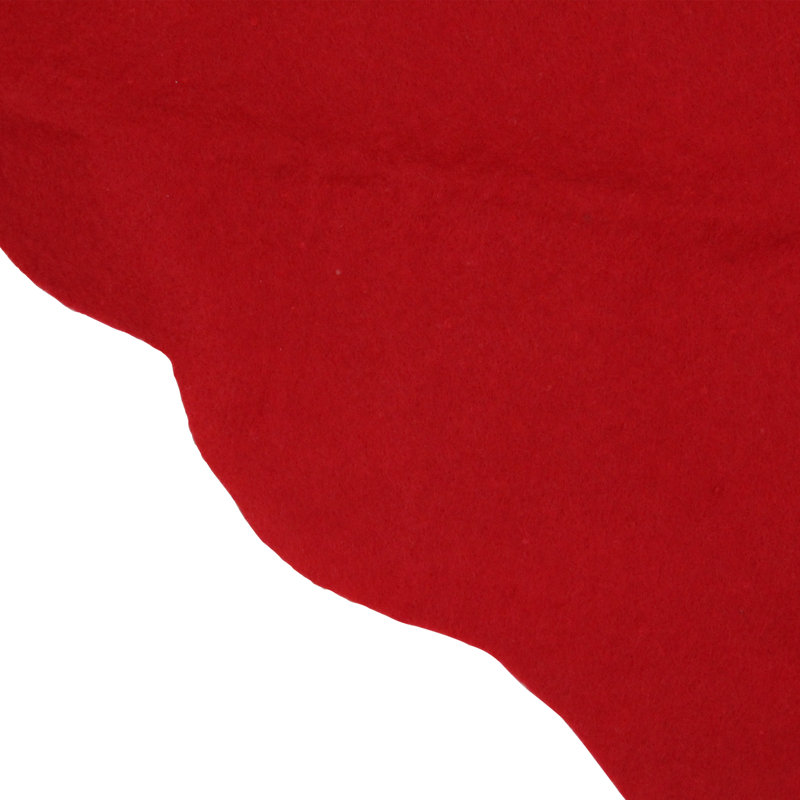 48" Red Felt Scalloped Edge Christmas Tree Skirt