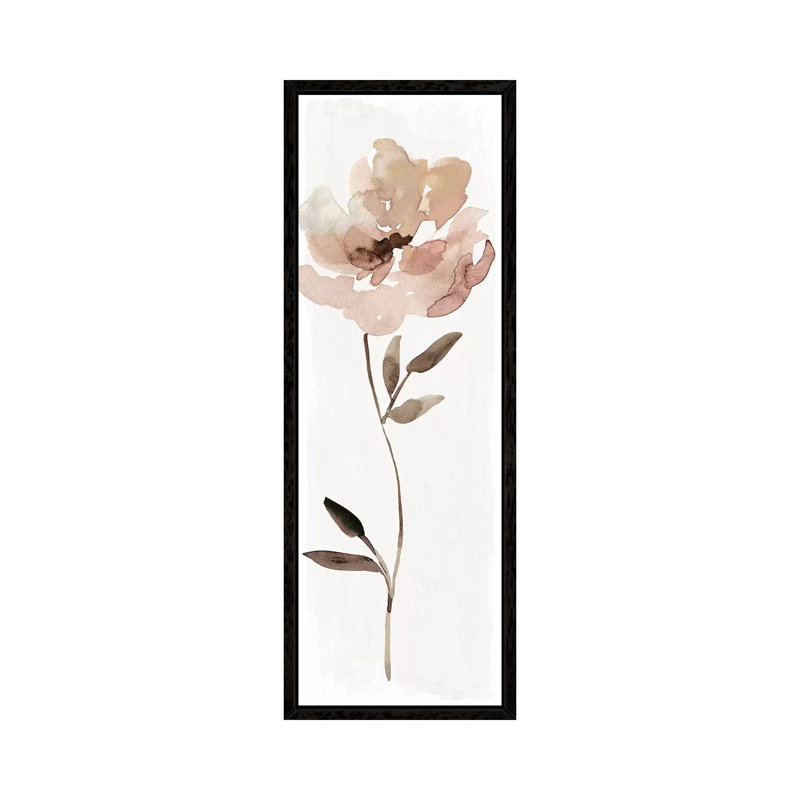 Neutral Bloom I by Carol Robinson - Panoramic Print on Canvas, 30.48 cm H x 91.44 cm W, Black Framed