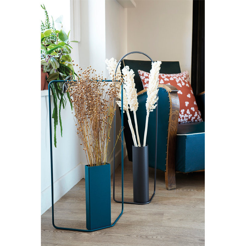 Vase de plancher en acier Itac, Bleu Acapulco