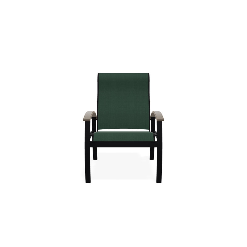 Chaise de patio Askar, Désert, Vert forêt 22D Sunbrella® vert, Noir texturé