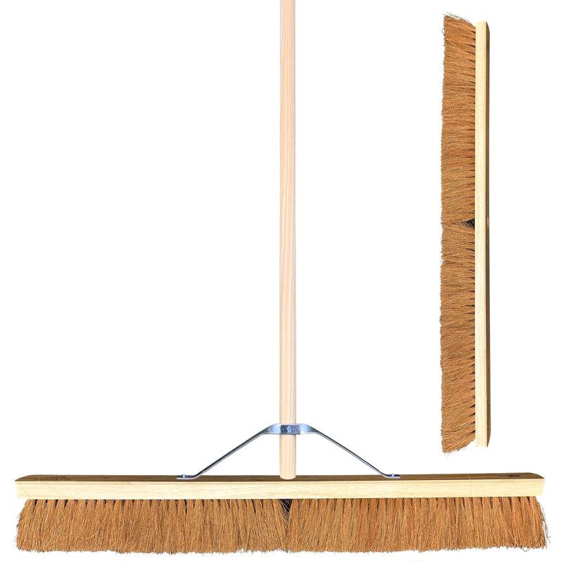 36 Inch Wide Soft Coco Platform Broom with Reinforced Metal Stay