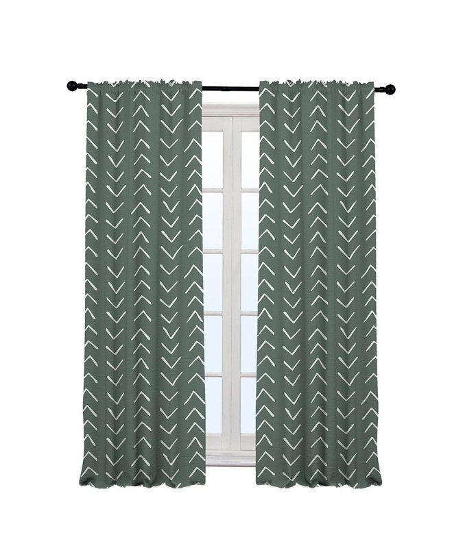 Bohemian Room Lined Single Panel Curtain, 140cm Width x 175cm Drop, Dark Mint