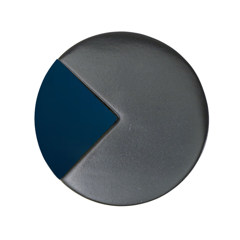 Spectra large round knob in Matte Black finish with Deep Blue