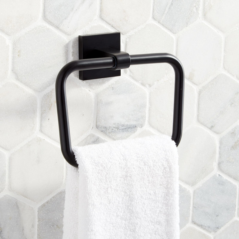 Hibiscus Towel Ring, Matte Black