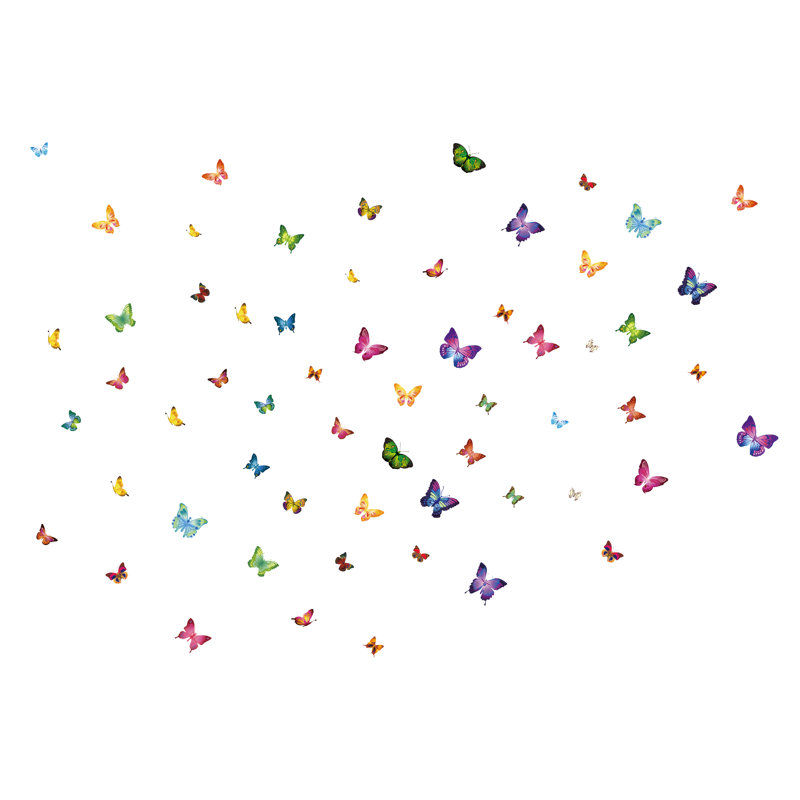 Multicolor Butterflies Kids Wall Sticker, 2 Packs