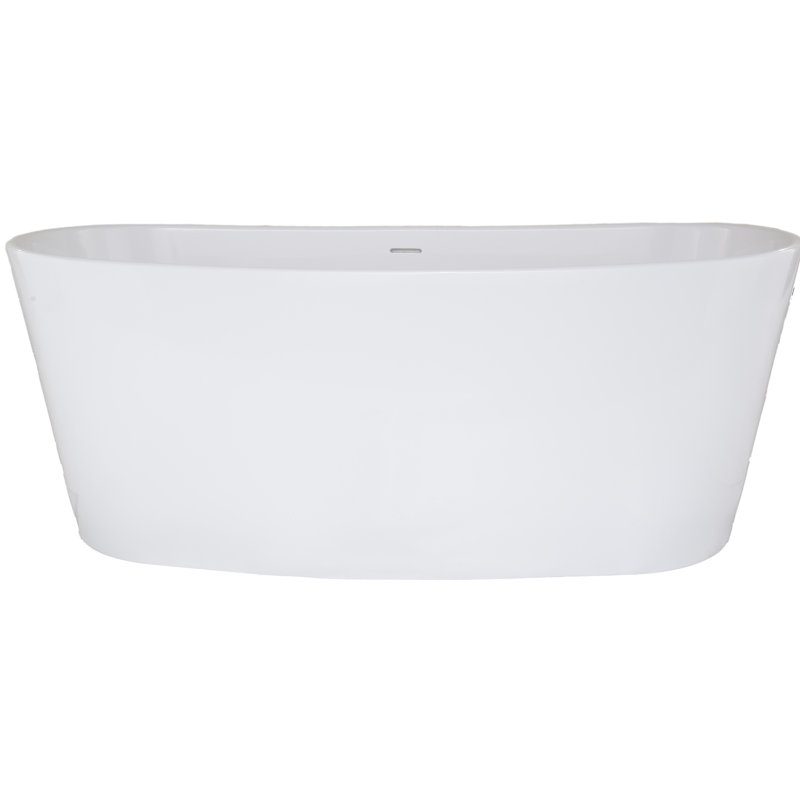 Newbury 62'' L Freestanding Soaking Bathtub, Glossy White