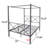 Metal Canopy Bed Frame, Platform Bed Frame  With X Shaped Frame Full Black
