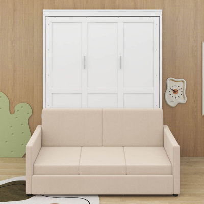 Grand lit escamotable avec coussin