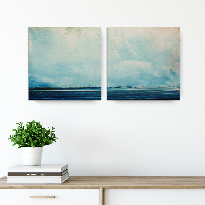 «Abstract Landscape» par Tristan Scott - ensemble de 2 reproductions d'art graphique sur toile tendue