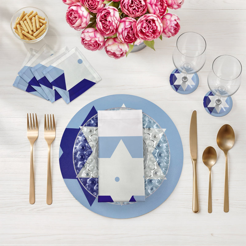 Star Of David Pebble 16" Vinyl Placemat