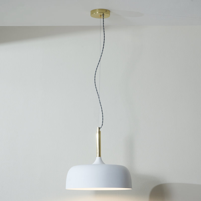Bautz 1 - Light White/Gold Dome Pendant