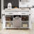 Kitchen Island with Trash Can Storage Cabinet, Kitchen Cart with Drop Leaf, Spice Rack, Towel Rack and Drawer, Rolling Kitchen Island on Wheels with Adjustable Shelf, White-274084945