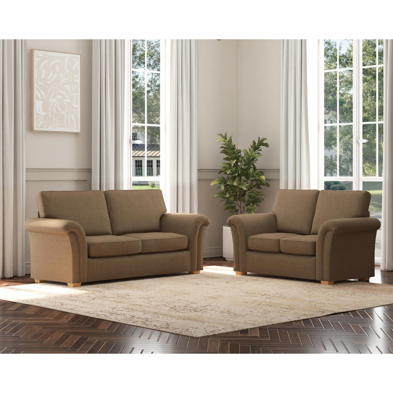 Castleacre Three Seater and Two Seater, Fixed Back, Nutmeg