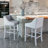 Upholstered Counter Stool with Solid Wood Frame-993758914