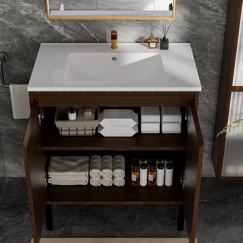 Meuble-lavabo 30 po sans lavabo, 30", Brun mat