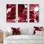 Abstrait bourgogne abstrait sur fond blanc - ensemble d'art moderne sur toile encadrée moderne de 3