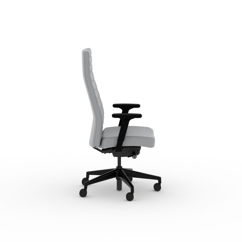 HON Cofi Executive High Back Chair, Advanced Synchro-Tilt with Seat Slider, Standard Cylinder, Adjustable Arms, Contourett Vinyl with Matching Channel Stitching, Black Base, Steel