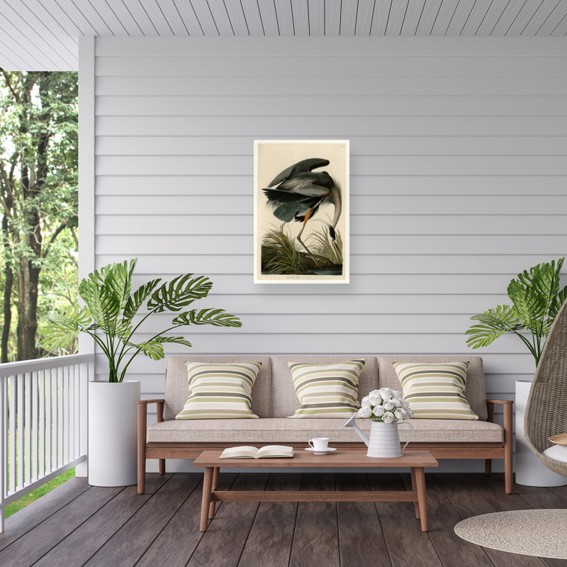 Décoration murale d'extérieur Jad Great Blue Heron, L 22 po x H 32 po