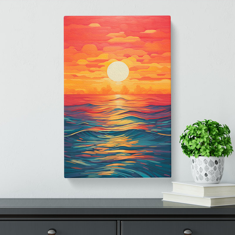 Seascape Colour Field Art - Wrapped Canvas, 76cm H x 50cm W x 3cm D