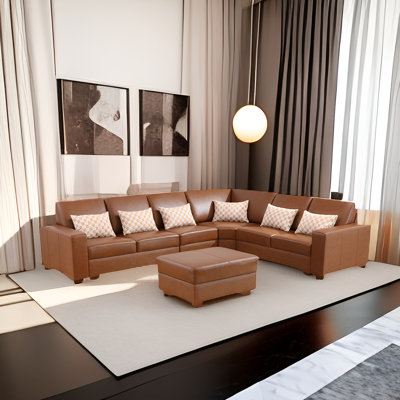 6 - Piece Leather Living Room Set