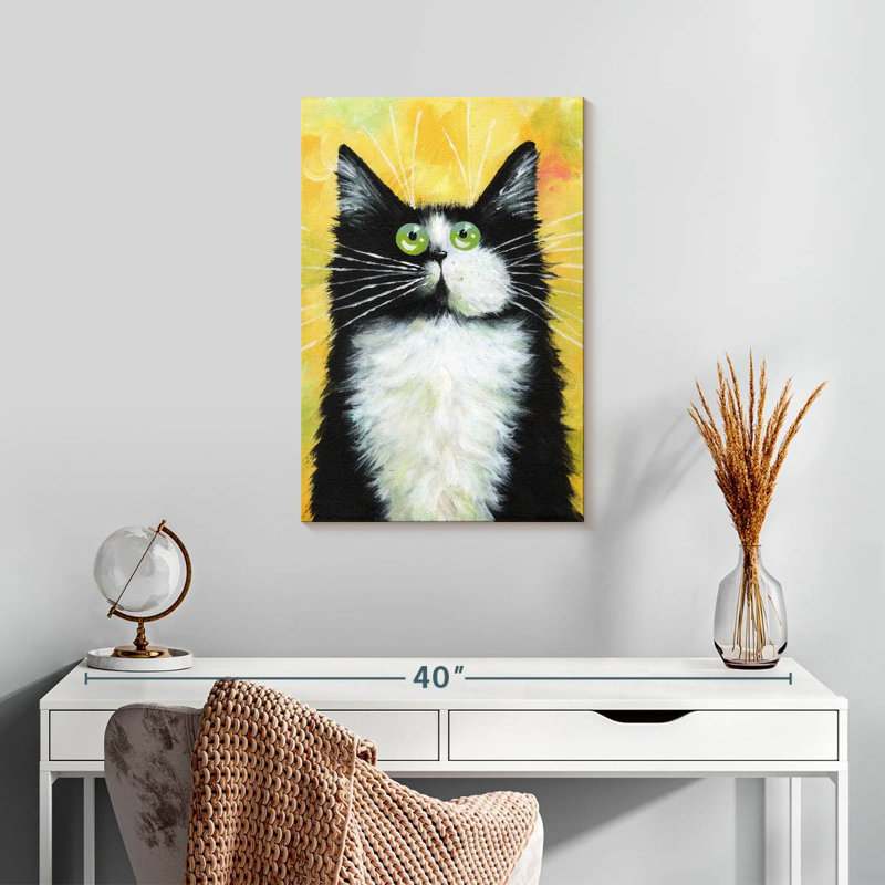 Brampt Tux On Yellow, 24" H x 16" W