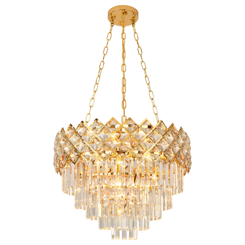 Shiron Dimmable Tiered Chandelier, 39.4'' H X 21.7'' W X 21.7'' D, 5, 11