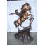 Life Size Bronze Cowboy on Rearing Horse Western Statue 60" x 37" x 81"H