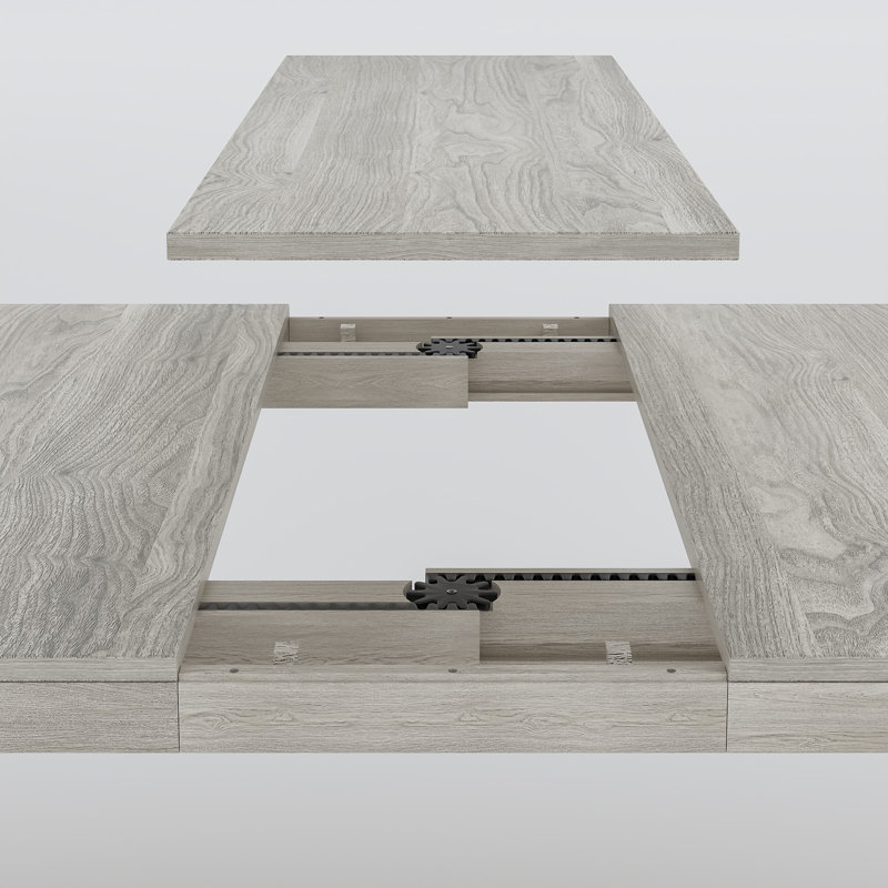 Ensemble de table de salle à manger extensible de 66 à 82 po pour 6 personnes, ensemble de table de salle à manger en bois, table de cuisine rectangulaire de style Mid-Century avec chaises