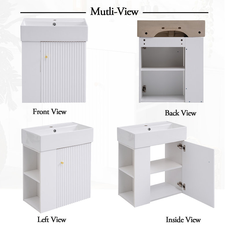 Gabrielle 21.6 Single Bathroom Vanity with Ceramic Top