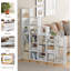 Bibliothèque de rangement à 5 cubes à une rangée, présentoir décoratif à dos ouvert avec cadre épaissi, organisateur en bois robuste avec surface lisse facile à nettoyer pour le salon, la chambre à coucher et le bureau personnel, facile à assembler. (5 carrés, blanc)-1767679924