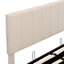 Lit plateforme tapissier beige avec amplement d'espace de rangement