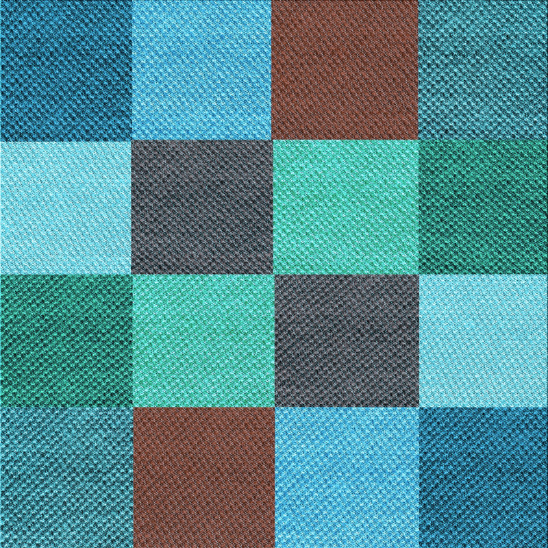 Tapis géométrique bleu clair, Carré 5 pi