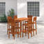 Ensemble de salle à manger de patio en bois pour 6 personnes avec table rectangulaire Brighton