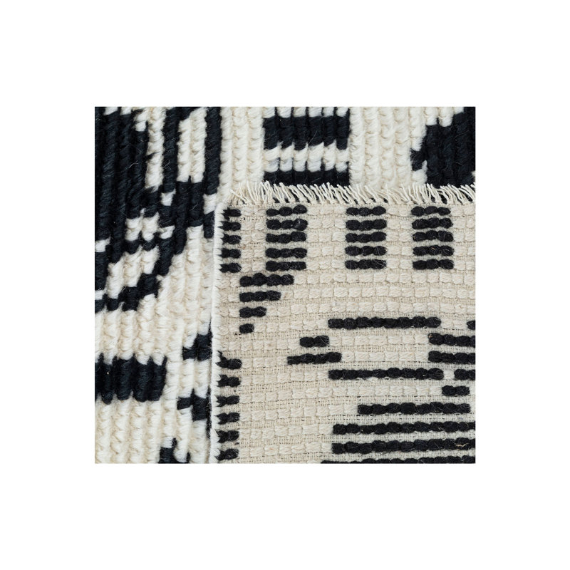 Tapis à poil long en laine noué à la main Posy, Rectangle de 10 pi x 14 pi