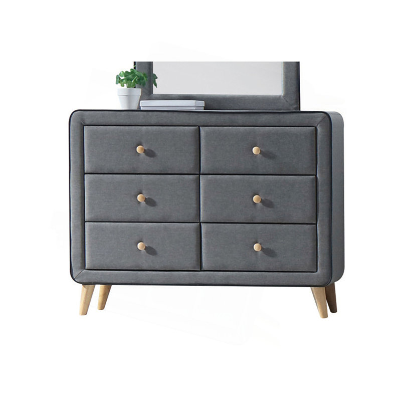 Commode en tissu gris clair