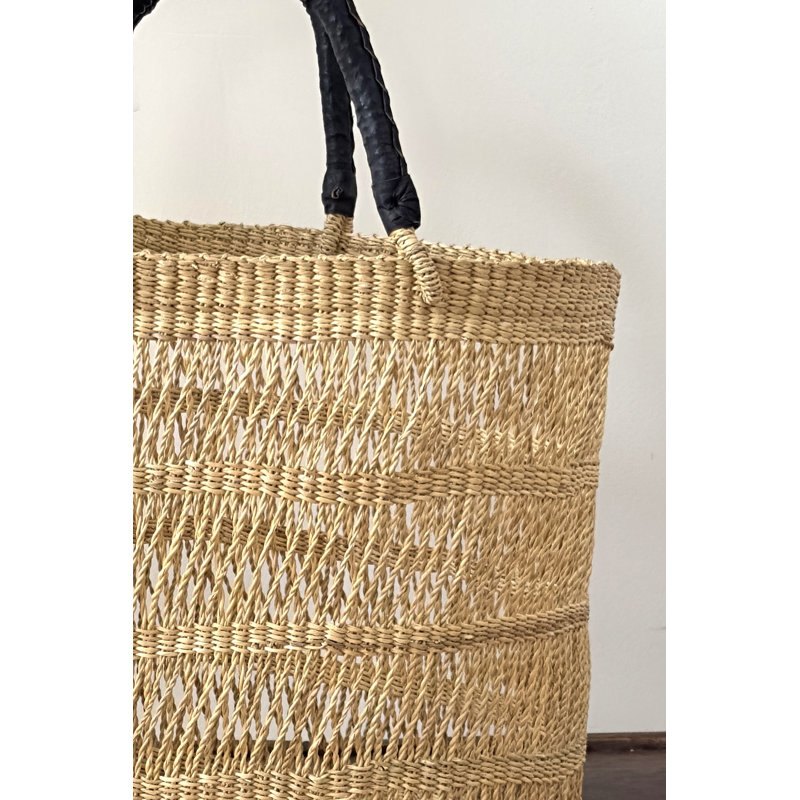 String Basket Tote, Beige
