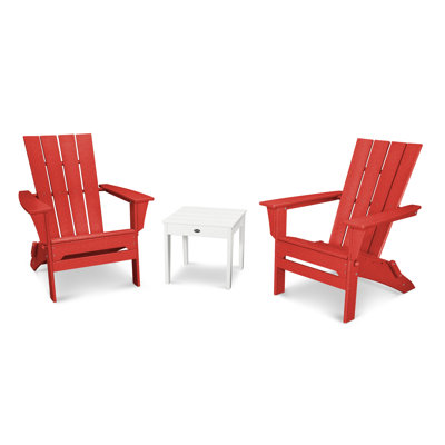 POLYWOOD Quattro Folding Chair 3-Piece Adirondack Set