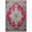 Tapis décoratif rétro à motif traditionnel turquoise à motif traditionnel rose-1826756428